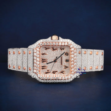 41 mm two tone arabic dial hip hop diamond watch Gurukrupa-Gems