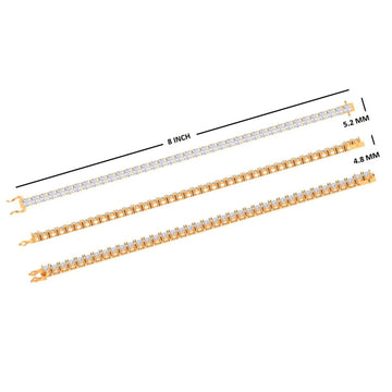 6 Inch 2mm 14K Yellow Gold Tennis Bracelet with VVS Clarity Diamond Shine Gurukrupa-Gems