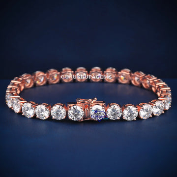 7 inch 6 mm rose gold tennis bracelet for women Gurukrupa-Gems