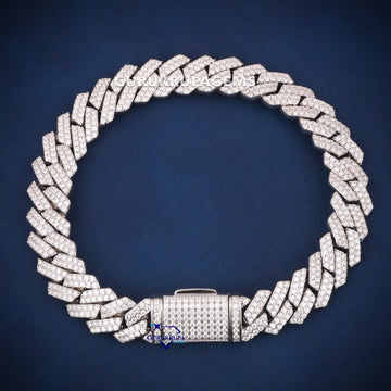 8 inch 10 mm hip hop box cuban diamond bracelet Gurukrupa-Gems