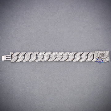 8 inch 20 mm cuban baguette and round diamond bracelet Gurukrupa-Gems