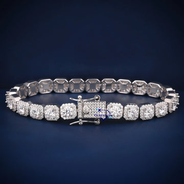 8 inch 8 mm women tennis style halo set diamond bracelet Gurukrupa-Gems