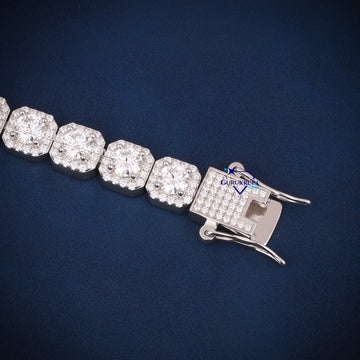 8 inch 8 mm women tennis style halo set diamond bracelet Gurukrupa-Gems