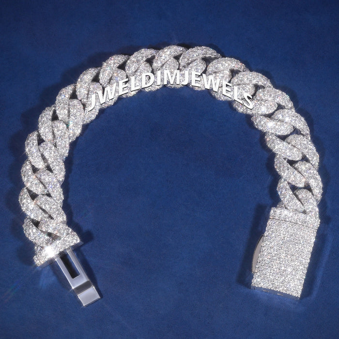 8" 16mm Diamond Cuban Link Bracelet in 14K Gold