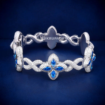 8.5 Inch 9mm Rose Gold Diamond Clover Bracelet Gurukrupa-Gems