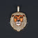 A 14kt yellow gold lion head pendant with lab-grown diamond accents, epitomizing refined sophistication and personalized style