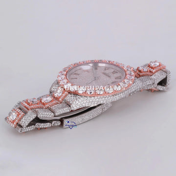 Add a touch of elegance to this brilliant hip hop fully iced out moissanite diamond watch in stainless steel Gurukrupa-Gems