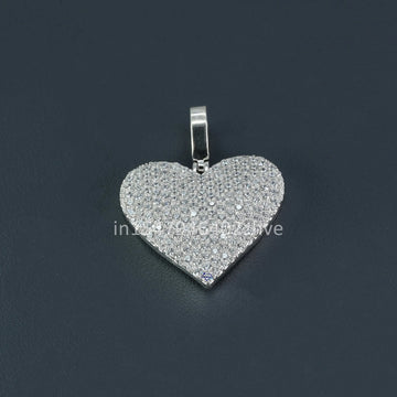 Adorn yourself with this exquisite heart shaped pendant with dazzling labgrown diamonds in 14kt white gold-Gurukrupa-Gems
