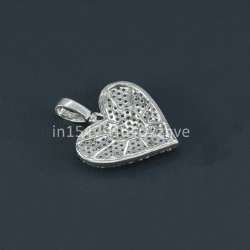 Adorn yourself with this exquisite heart shaped pendant with dazzling labgrown diamonds in 14kt white gold-Gurukrupa-Gems