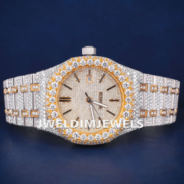 Iced Out Diamond Luxury Mens Watches with Real Diamonds Two Tone Silver Yellow All New Watches Sale for Mens Womens Jweldim Jewels