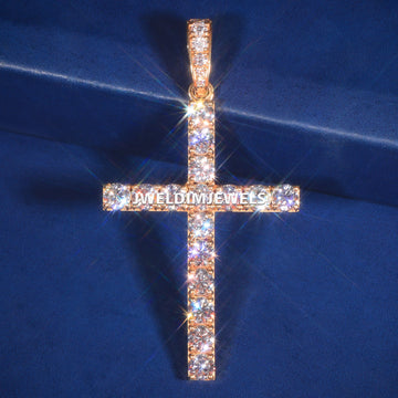 Big Statement cross yellow gold pendant lab grown diamond d vvs Jweldim Jewels