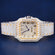 Silver Yellow Two Tone Full Iced Out VVS Diamond Custom Arabic Dial 41mm Luxury watches for Mens Jweldim Jewels