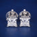 Custom princess cut stud earrings 14 kt whlte gold Jweldim Jewels