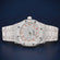 Fully Iced Out White Classy Watches for Women with Arabic Orange Numerals and Diamond Shine Jweldim Jewels