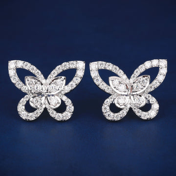 14 kt Custom butterfly diamond  earrings Jweldim Jewels