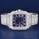 Fully Custom Iced Out Blue Roman Numeral Dial with Diamond Bezel Ballon Bleu Dumont Automatic Movement Luxurious Watch Jweldim Jewels