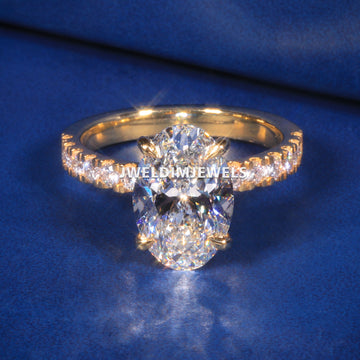 3.50 Oval Cut Diamond Ring  Wedding Rings for Womens yellow Gold VVS Diamond Jweldim Jewels