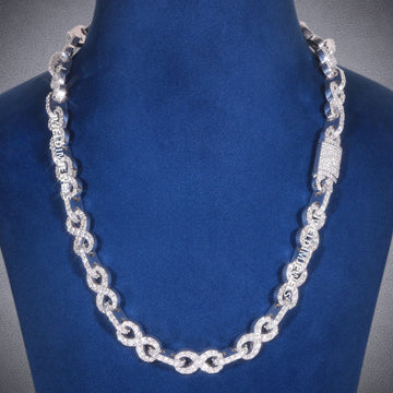 Custom White Gold Finish Iced Out Anchor Link Chain with Diamond Setting Jweldim Jewels