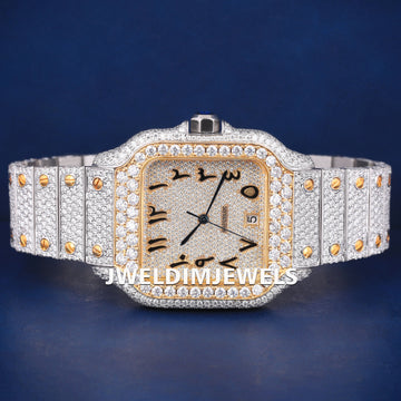 36 mm womens two tone luxury diamond watch arabic dials d vvs clarity Jweldim Jewels
