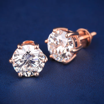 2 ct round Studs Earrings Jweldim Jewels