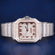 Rose Silver Moissanite Stainless Steel Iced Out Roman Numeral Dial Watch for Unisex Jweldim Jewels