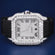 Mens Black Leather Belt Watch Fully Iced Out Silver Diamond Dial with Roman Numeral VVS Hiphop Watch Jweldim Jewels