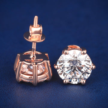 2 ct round Studs Earrings Jweldim Jewels