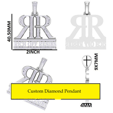 1.60*2 Big Custom Pendant lab grown diamond d vvs Jweldim Jewels