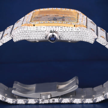 36 mm womens two tone luxury diamond watch arabic dials d vvs clarity Jweldim Jewels