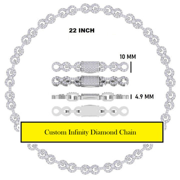 Custom White Gold Finish Iced Out Anchor Link Chain with Round Diamond Accents Jweldim Jewels