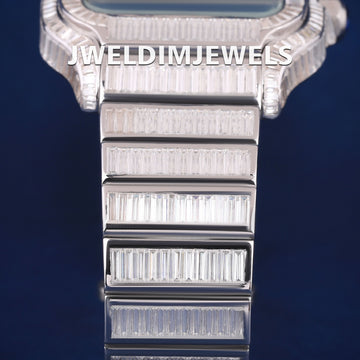 Silver Skeleton Full Iced Out Baguette Diamonds Watches in Moissanite Mens Luxury Watches for Custom Most Expensive Watches Jweldim Jewels