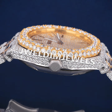 Iced Out Diamond Luxury Mens Watches with Real Diamonds Two Tone Silver Yellow All New Watches Sale for Mens Womens Jweldim Jewels