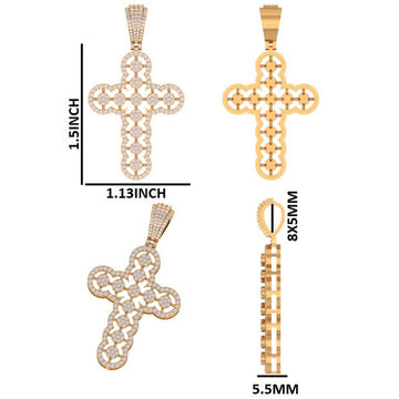 Custom Cross rouna diamond white gold  lab grown diamond d vvs Jweldim Jewels