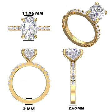 3.50 Oval Cut Diamond Ring  Wedding Rings for Womens yellow Gold VVS Diamond Jweldim Jewels