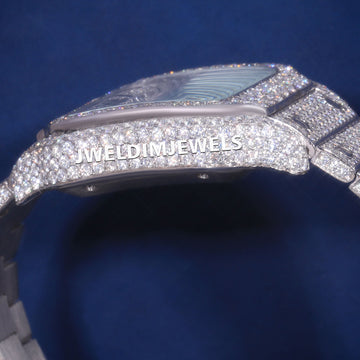 Mens Hip Hop Diamond Watches Roman Dial Fully Iced Out Diamond Silver Custom Watches for Ladies Jweldim Jewels