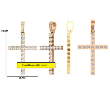 Big Statement cross yellow gold pendant lab grown diamond d vvs Jweldim Jewels
