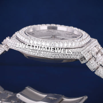 Royal Oak Arabic Numeral Custom Iced Out Moissanite Diamond HipHop Watch for Men Women Jweldim Jewels