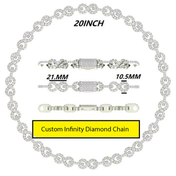 Custom White Gold Finish Iced Out Anchor Link Chain with Diamond Setting Jweldim Jewels