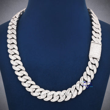 Baguette and round cut celebrity inspired miami cuban diamond chain Gurukrupa-Gems
