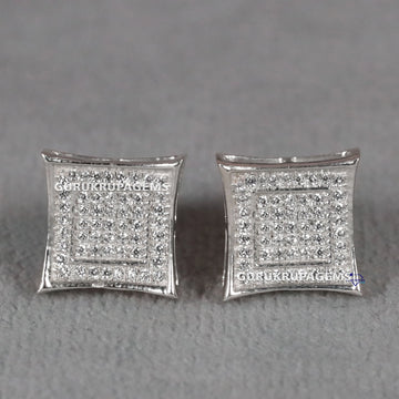 Beautiful 14 kt white gold lab grown diamond studded wedding engagement earring with vvs clarity Gurukrupa-Gems