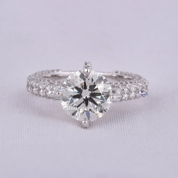 Beautiful stunning engagement ring for women crafted in 14kt white gold with flawless labgrown diamonds Gurukrupa-Gems