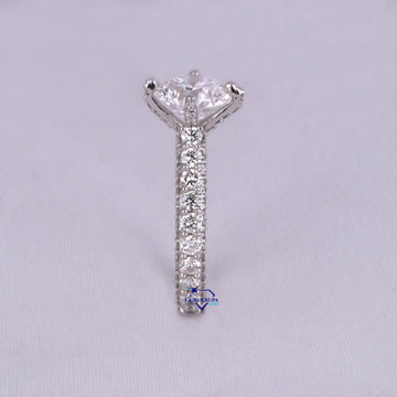 Beautiful stunning engagement ring for women crafted in 14kt white gold with flawless labgrown diamonds Gurukrupa-Gems