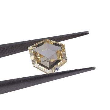 Best selling 1.35 CT Lab grown loose diamond brilliantly crafted in yellow colour Heptagonal shape-Gurukrupa-Gems