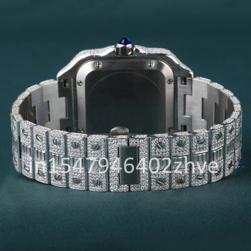 Best selling moissanite fully iced out diamond watch with vvs clarity crafted meticulously for men-Gurukrupa-Gems