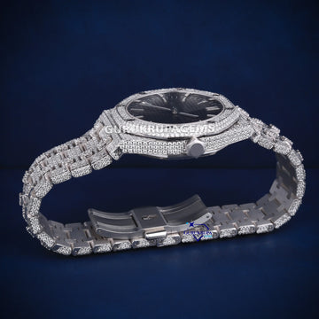 Black color dial fully iced out diamond watch Gurukrupa-Gems