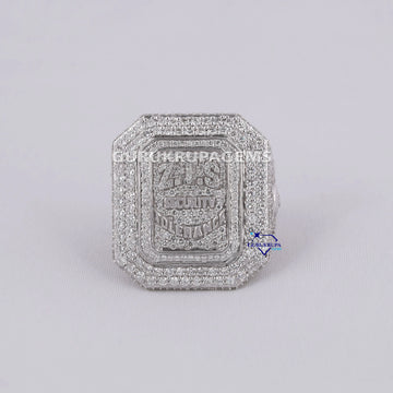 Bling ring for men with vvs clarity diamonds in 14 kt gold lab grown diamonds Gurukrupa-Gems