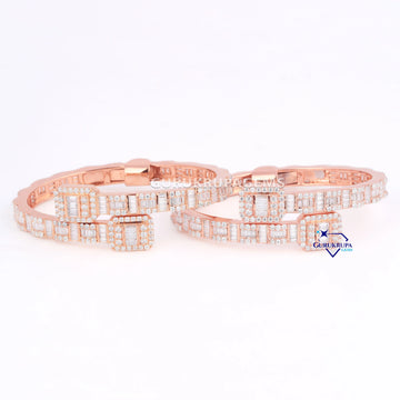 Branded jewelry designs for men women gifting bracelet accessory with baguette round cut diamonds Gurukrupa-Gems