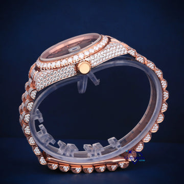 Brown face hiphop diamond watch VVS clarity for men women Gurukrupa-Gems