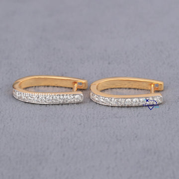 Casual wear womens diamond earring with lab grown diamonds and crafted in 14 kt gold Gurukrupa-Gems