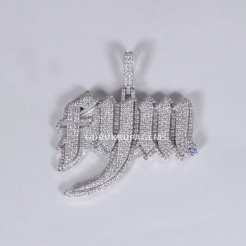 Classy 14 kt white gold hiphop alphabetic diamond pendant with vvs clarity diamonds Gurukrupa-Gems